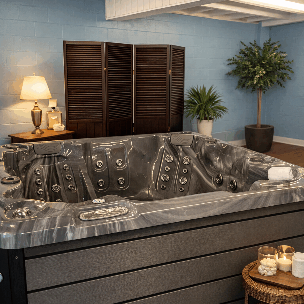 Hot tub at Island Spas and Pools showroom in Oak Island North Carolina
